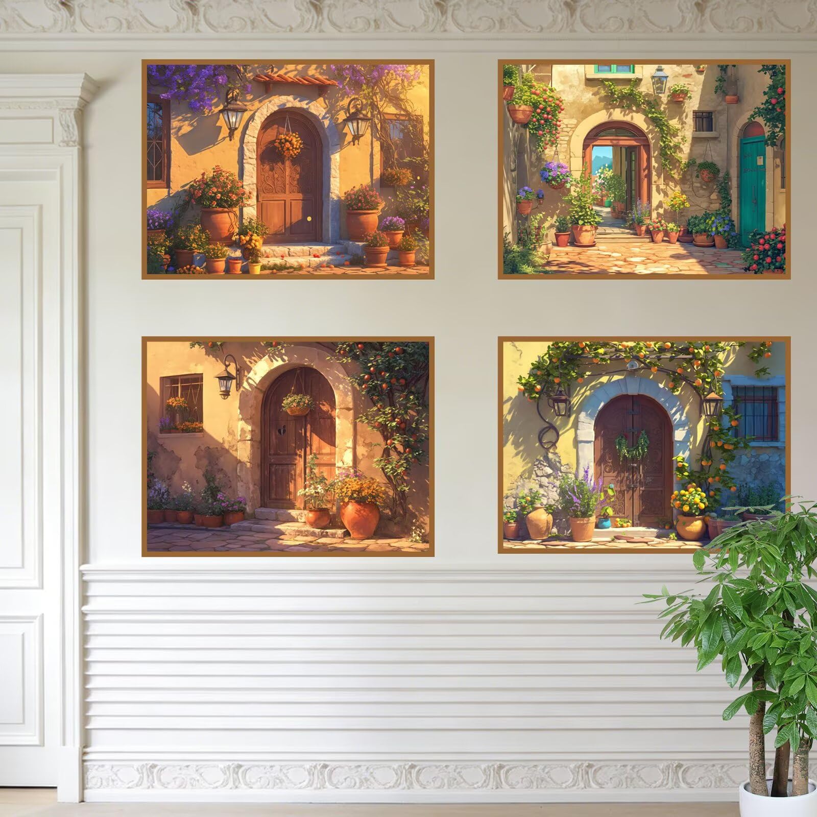 Malarstwo diamentowe krajobraz 120 x 80 cm kwadratowy obraz diamentowy 4 sztuki 2026 nowy zestaw do malowania diamentami 5D z akcesoriami, prezenty świąteczne, dekoracje świąteczne i noworoczne i
