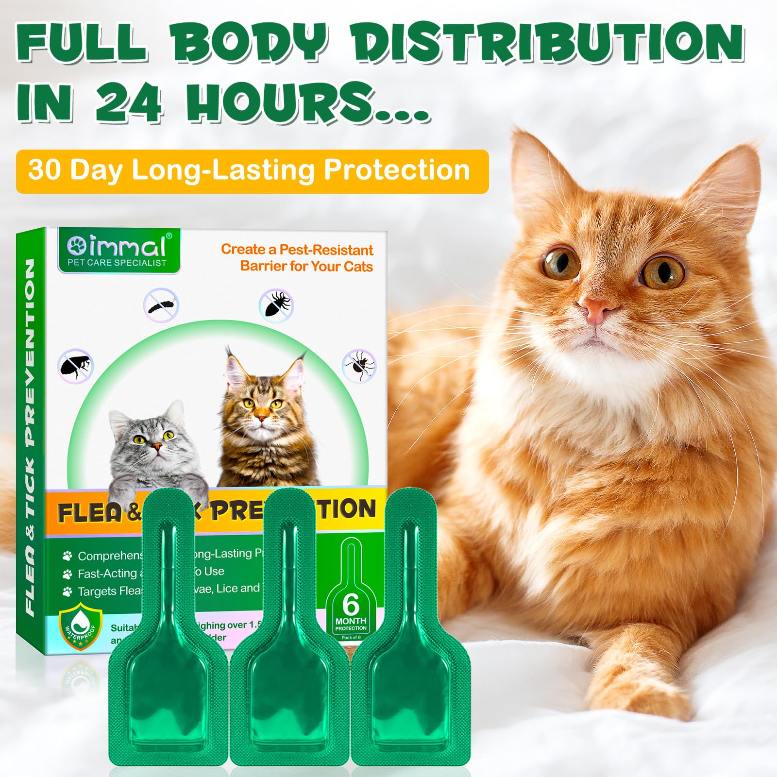 Fllea and Tick Repellent for Cats and Kittens, Natural Cat Dewormer ... - Tick Prevention For Kittens With Safe And Effective Ingredients