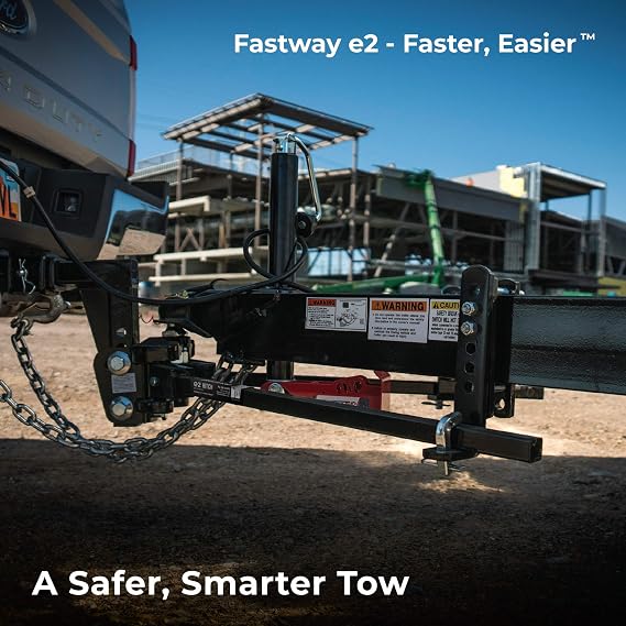 Fastway e2 2-Point Sway Control Trunnion Hitch, 92-00-1065, 10,000 Lbs Trailer Weight Rating, 1,000 Lbs Tongue Weight Rating, Weight Distribution Kit Includes Standard Hitch Shank, Ball is Included