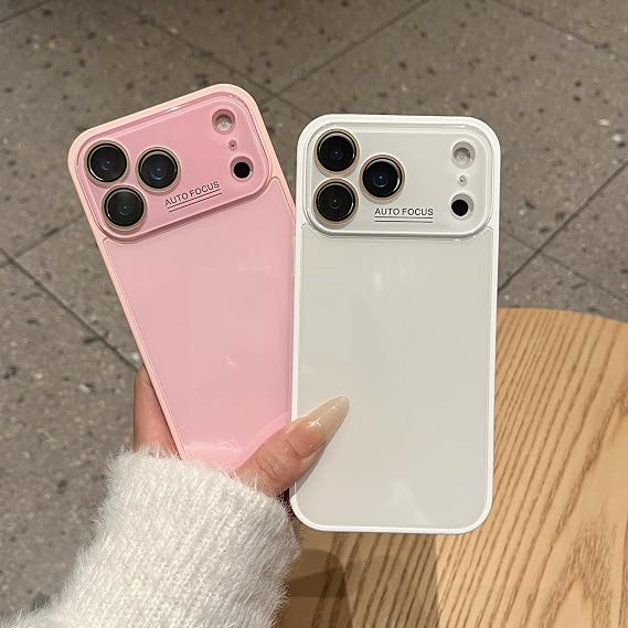 Caseative for iPhone 17 Pro Max Case, Pink | Crystal Camera Protection Solid Color