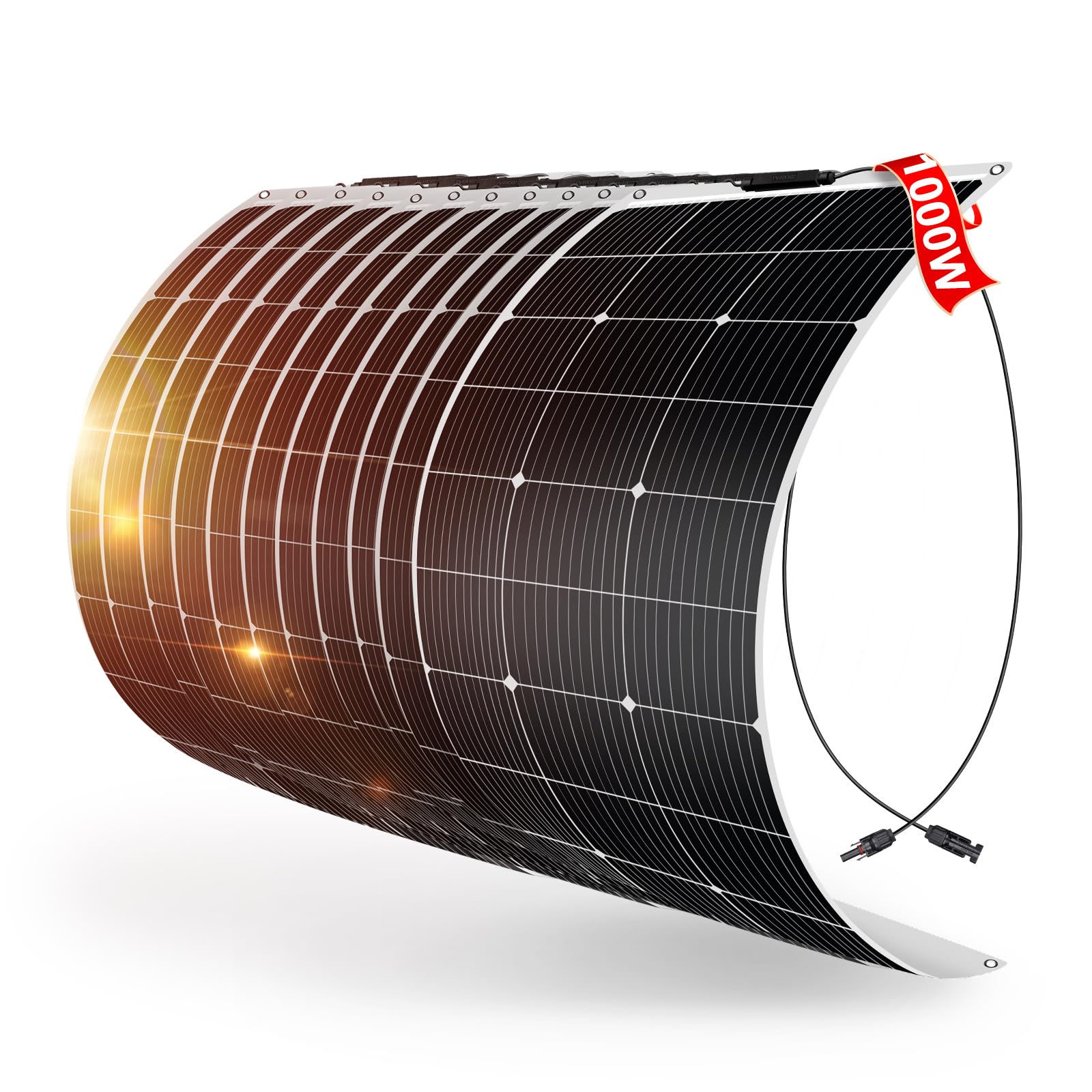 DOKIO 1000W Flexible Solar Panels (10x 100W)