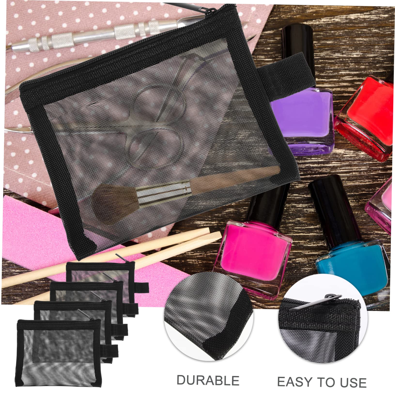 FRCOLOR 16stücke Klein Reise-kosmetiktaschen Aus Netzstoff Teiliges Für Damen Atmungsaktive Und wasserdichte Aufbewahrung Für Kosmetik Lippenstifte Zubehör Und Mehr Für Unterwegs