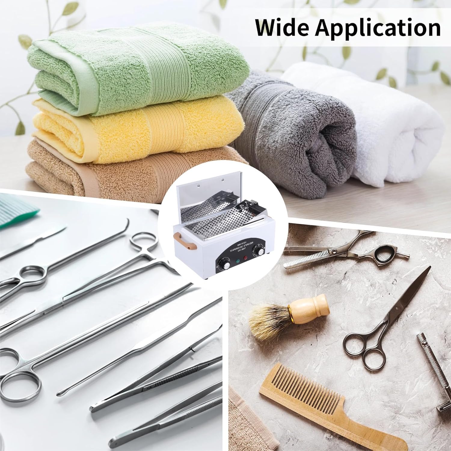 High Temperature Metal Tool Cleaning Box,Nail Tool Sterilizer Kits with Metal Trays and Clip,Heat Dry Box Manicure Salon Nail Tool Dry Heat Clean Tool Equipment Tweezers Metal Equipment