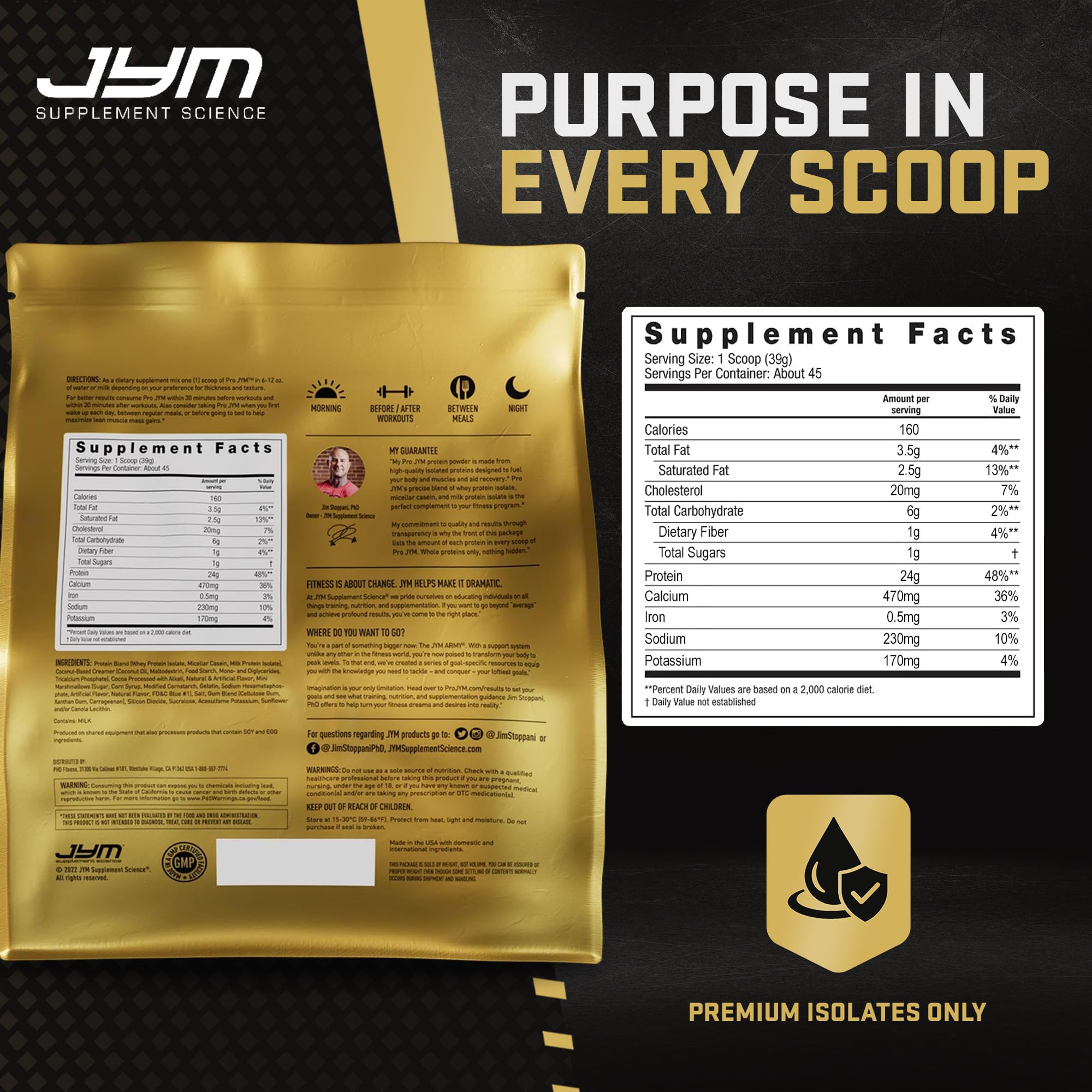 JYM S'Mores Chocolate Whey & Casein Protein Powder - 3.9 lb, 45 Servings — Amazon image 2