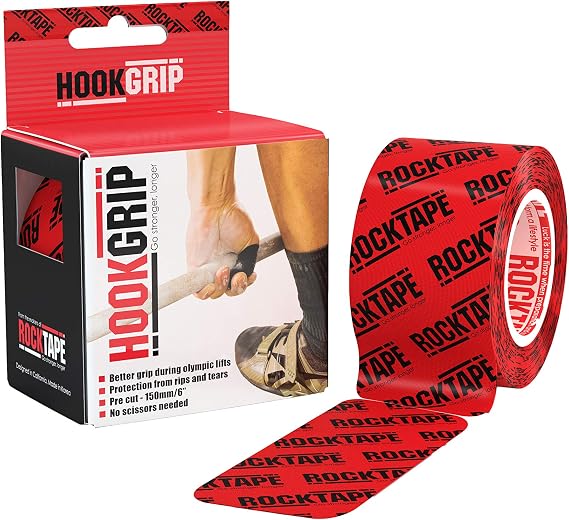 RockTape HookGrip 2-Inch Thumb Protection Kinesiology Tape for Weightlifting (32 Pre-Cut Strips)
