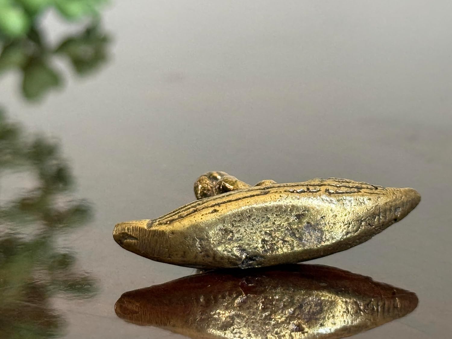 Thai Money Calling Boat | Brass Miniature Figurine 1.75" Long | Lucky Charm for Business Prosperity, Wealth, and Powerful Luck | Perfect Pocket Plant Decoration image 5