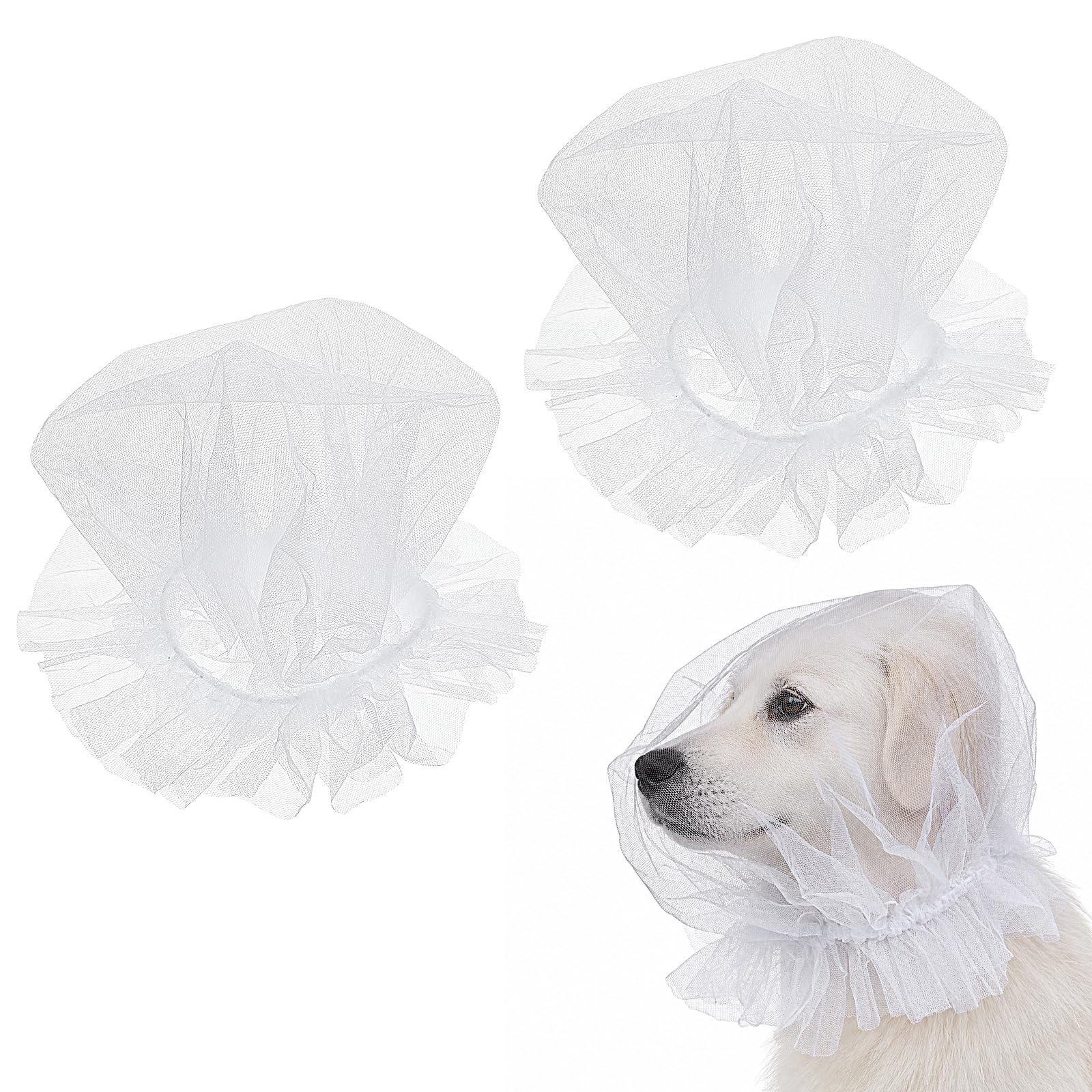 Dog Face Net, 2 Pcs Dog Face Cover Mesh Anti Eat Quick Release Head Cover