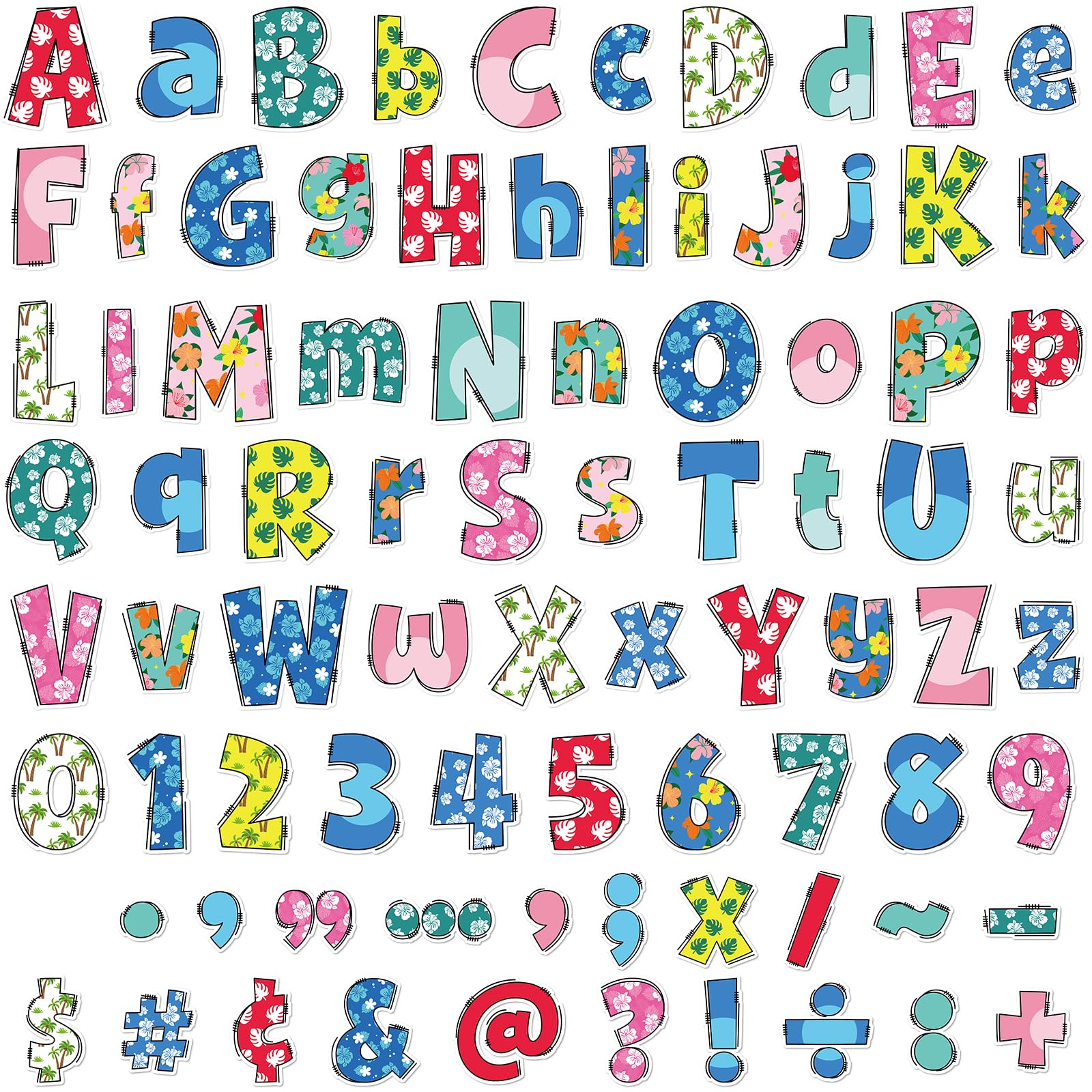Lettres de tableau d'affichage hawaïen de 10,2 cm pour alphabet et chiffres muraux