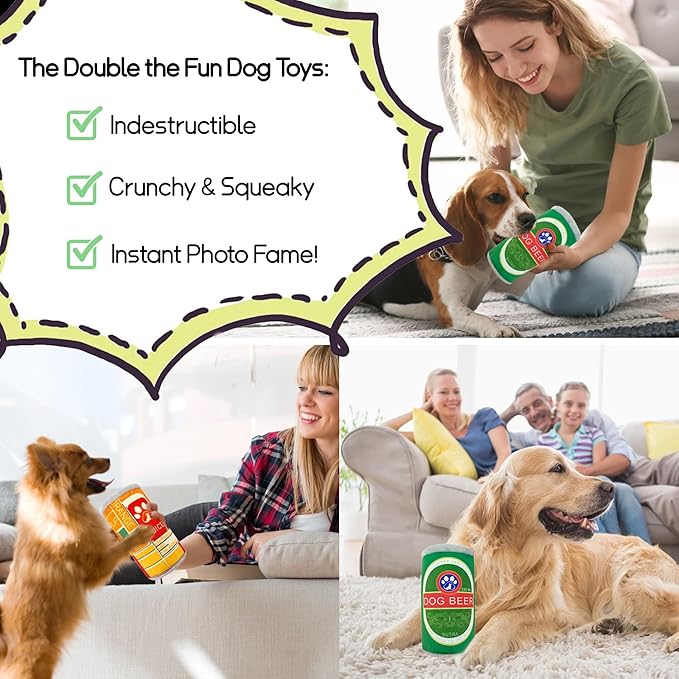 Juguete de Peluche Squeaky para Perro - Mordible Sonoro con Tema de Cerveza miniatura 6
