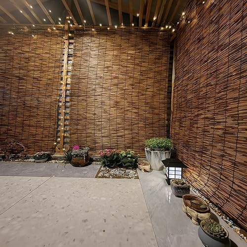 Miniatura 4 de Reed Roller Shades for Patio 23x64in 36x64in 48x72in 60x72in 72x84in Roman UV Protection Roll Up Blinds Cordless Bamboo Curtain for Outdoor Indoor