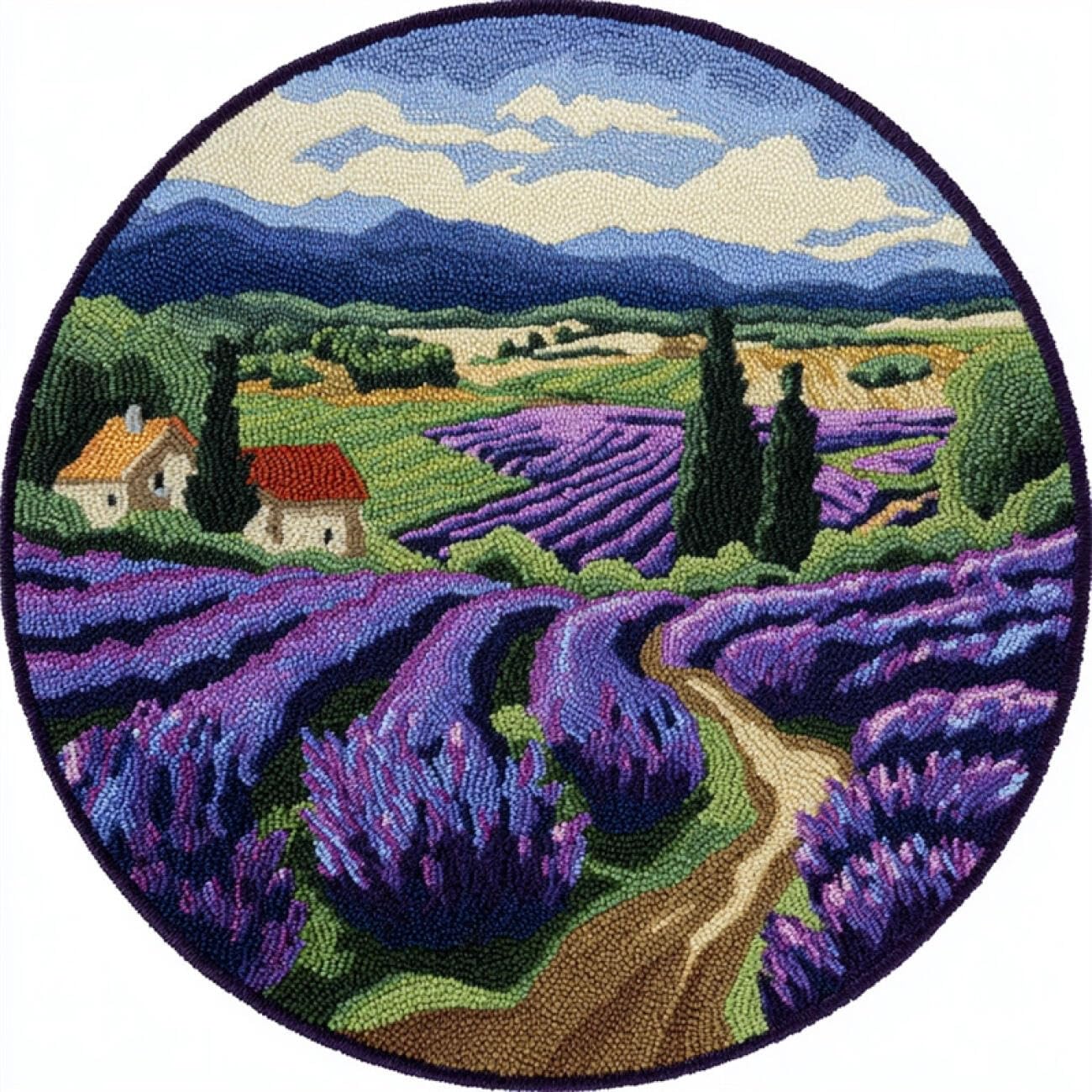 Kitquiver Tapestry Kits for Adults Lavender Fields 100x100cm