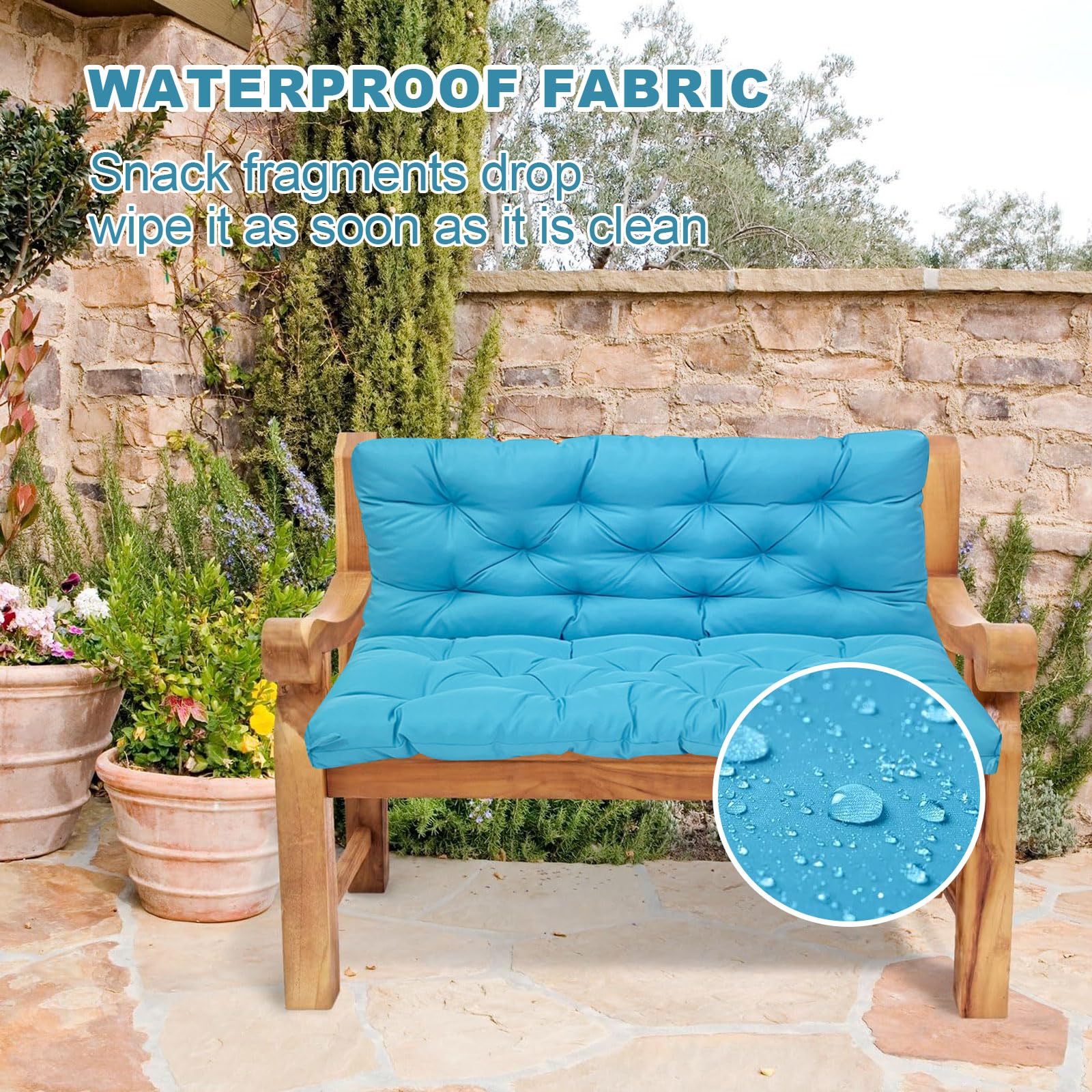 NettyPro Outdoor-Kissenbezug Für Bank/Schaukel – Wasserabweisend, UV-Schutz, 107x46x8 Cm (andere Größen Verfügbar), Nur Bezug