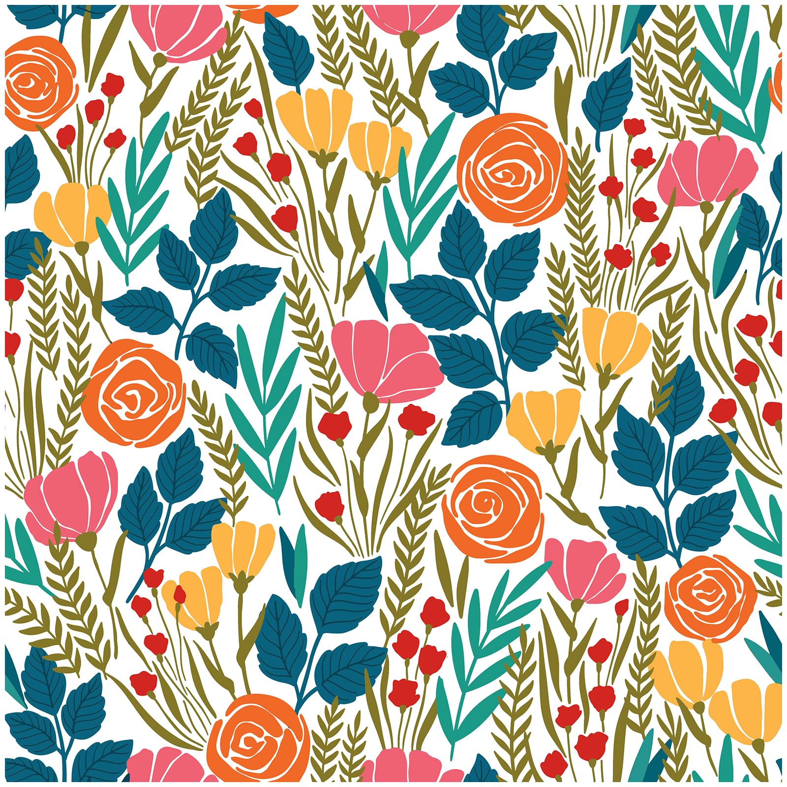 Papier peint à décoller et coller HAOKHOME 93386-4 floral design haut de gamme
