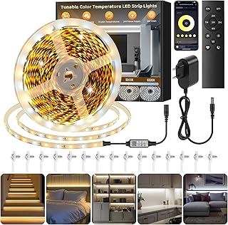 LED Streifen 15M, Dimmbar 2700K-6500K Warmweiß-KaltesWeiß LED Strip mit RF Fernbedienung & APP, Superhell 900LEDs 24V LED Strip Light Set,Selbstklebend DIY Flexibel Lichtleiste für Party Heim Deko