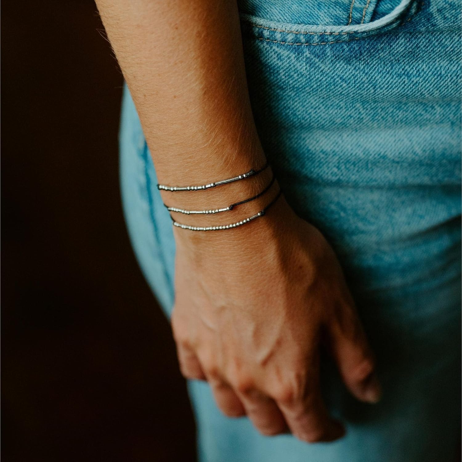Loved Creations Morse Code Bracelets, Strength Inspirational Morris Code Bracelet for Women, 925 Sterling Silver Blessed Jewelry Gifts for Women Men - Image 3