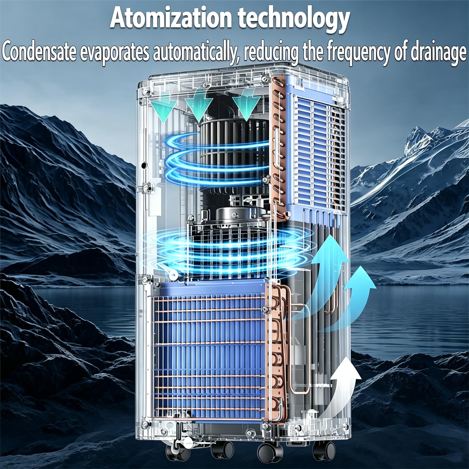 Przenośny Klimatyzator 4 W 1 12000BTU | Wydajne Chłodzenie I Osuszanie, Cicha Praca, Do Pomieszczeń Powyżej 32 M² (Ok. 350 Stóp Kw.), Zestaw Rury Wylotowej Do Okna