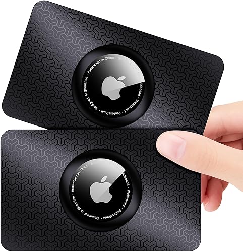 Paquete de 2 portatarjetas para AirTag delgado, flexible y delgado para AirTag, funda para tarjetas, compatible con Apple AirTag de 1ª y 2ª