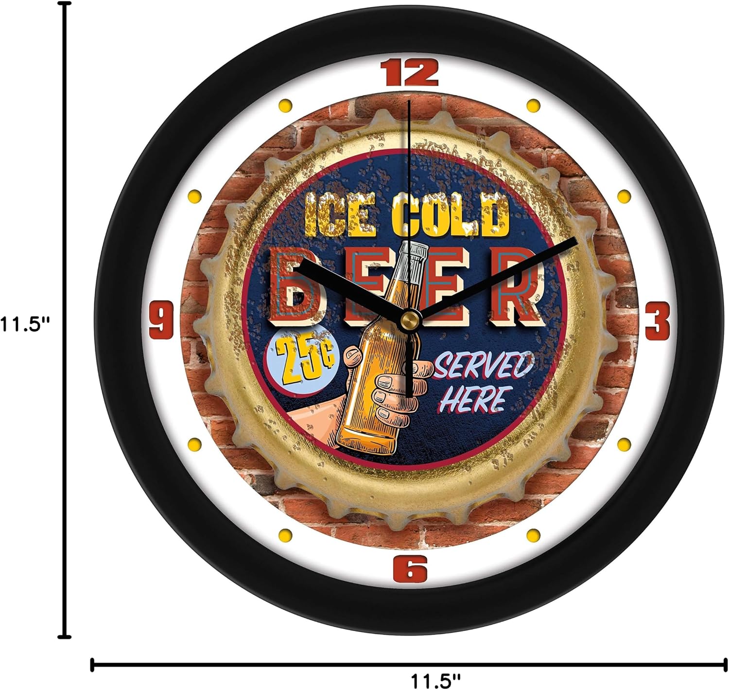 SunTime Rustic Vintage Style Ice Cold Beer 11.5" Wall Clock
