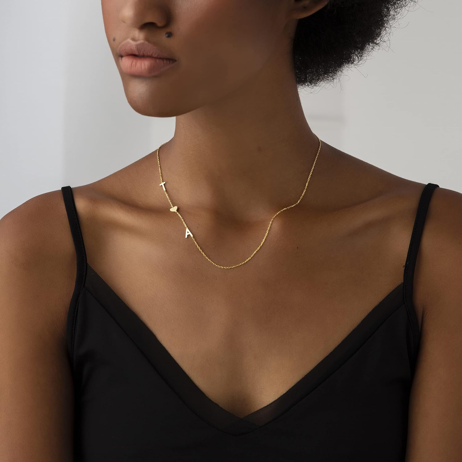 925 Silver Sideways Initial Necklace, Gold Over Silver Letter Necklace, Rose Gold Necklace for her, Minimalist Necklace, Mom Necklace, Valentines Day Gift for Her, Silver Gift Necklace