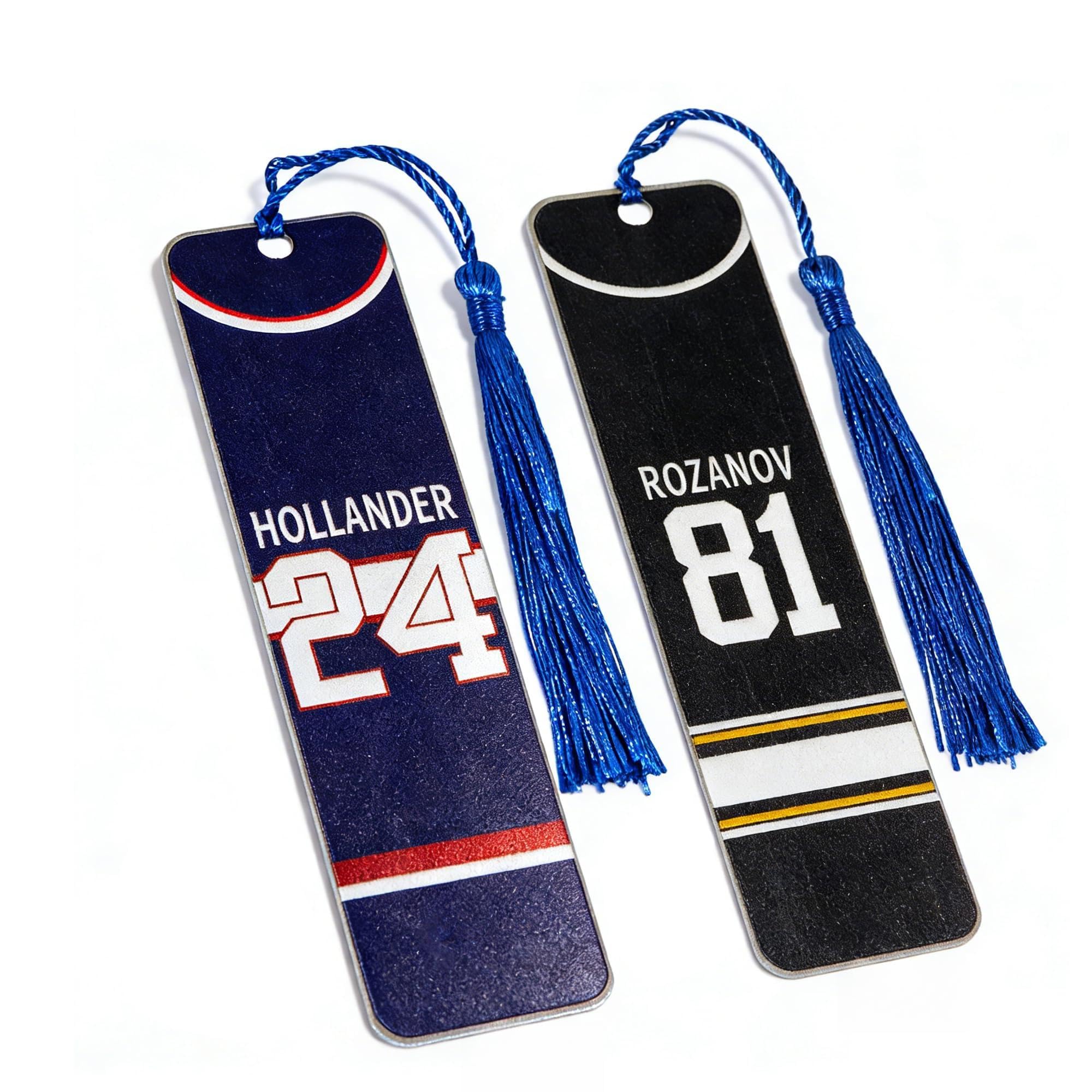 Heated Rivalry Inspired Bookmark, Hockey Jersey Bookmark Double Sided #24#81 Sport Fan Gift with Blue Tassel for Book Lovers (1PC Double-Sided) — image 1