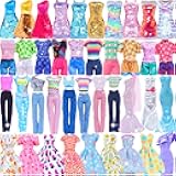 BJDBUS 11 Sets Doll Clothes 3 Sequins Dresses 4 Fashion Dresses and Floral Short Skirt 4 Casual Outfits Tops and Pants for 11.5 inch Girl Doll Clothing