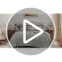 King Comforter Set - 7 Pieces Beige Gauze Muslin Bedding Sets for All Seasons, Lightweight Breathable Bed in a Bag King with Revesible Farmhouse Comforter, Sheets, Pillowcases & Shams