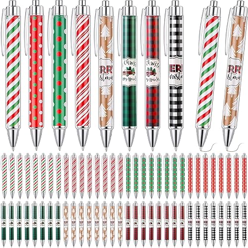 Miniatura 2 de Cholemy 200 piezas Bolígrafos de Navidad a granel, bolígrafos de tinta de gel de Navidad, bolígrafos de bola de Navidad a granel, tema de Navidad