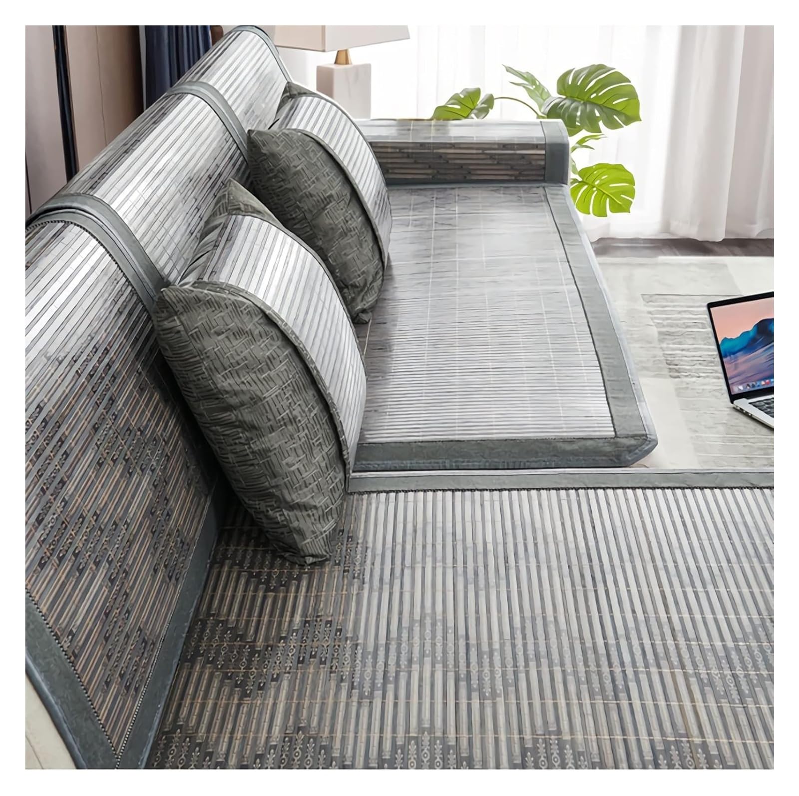 QCKNKMGG Cooling Bamboo Sofa Mat, Cooling Bamboo Sofa Mat Non Slip Multicolor 60-80x160-210cm(F,80 * 210cm)