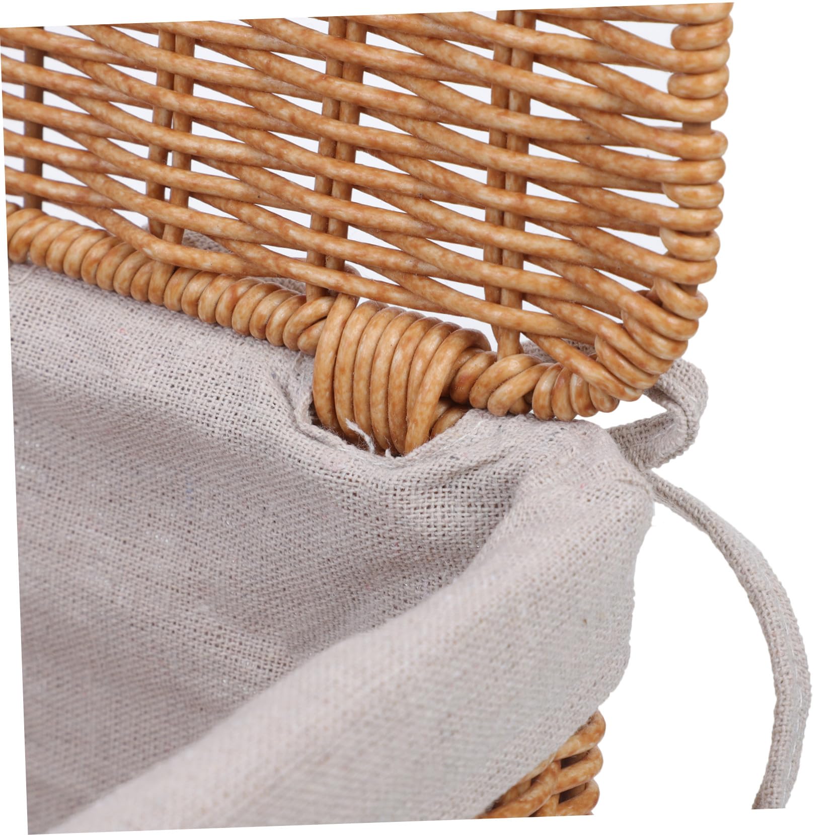 Hemobllo Cesta De Almacenamiento Tejida Mano Con Tapa Cesta De Mimbre Para Dormitorio Lavandería y Cocina Organizador Con Asas y Forro Para Artículos Diversos y Ropa De Cama
