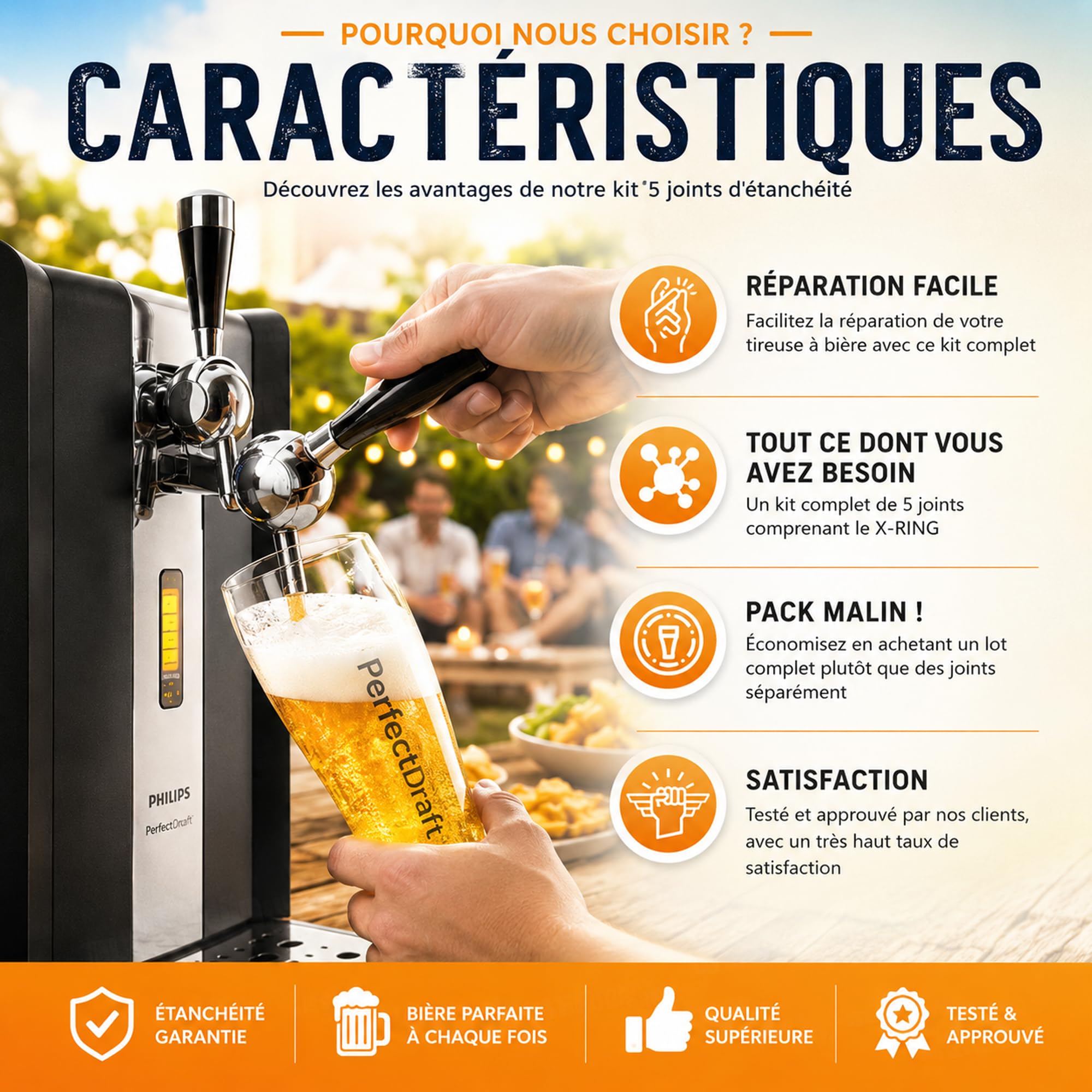 Set mit 5 Dichtungen für Perfect Craft HD3720 HD3620 HD3610 HD3600, kompatibel mit Ausgießer und Zapfhahn für Bierzapfang, Reinigungsset mit 5 Mini-Bürsten + Lebensmittelfett