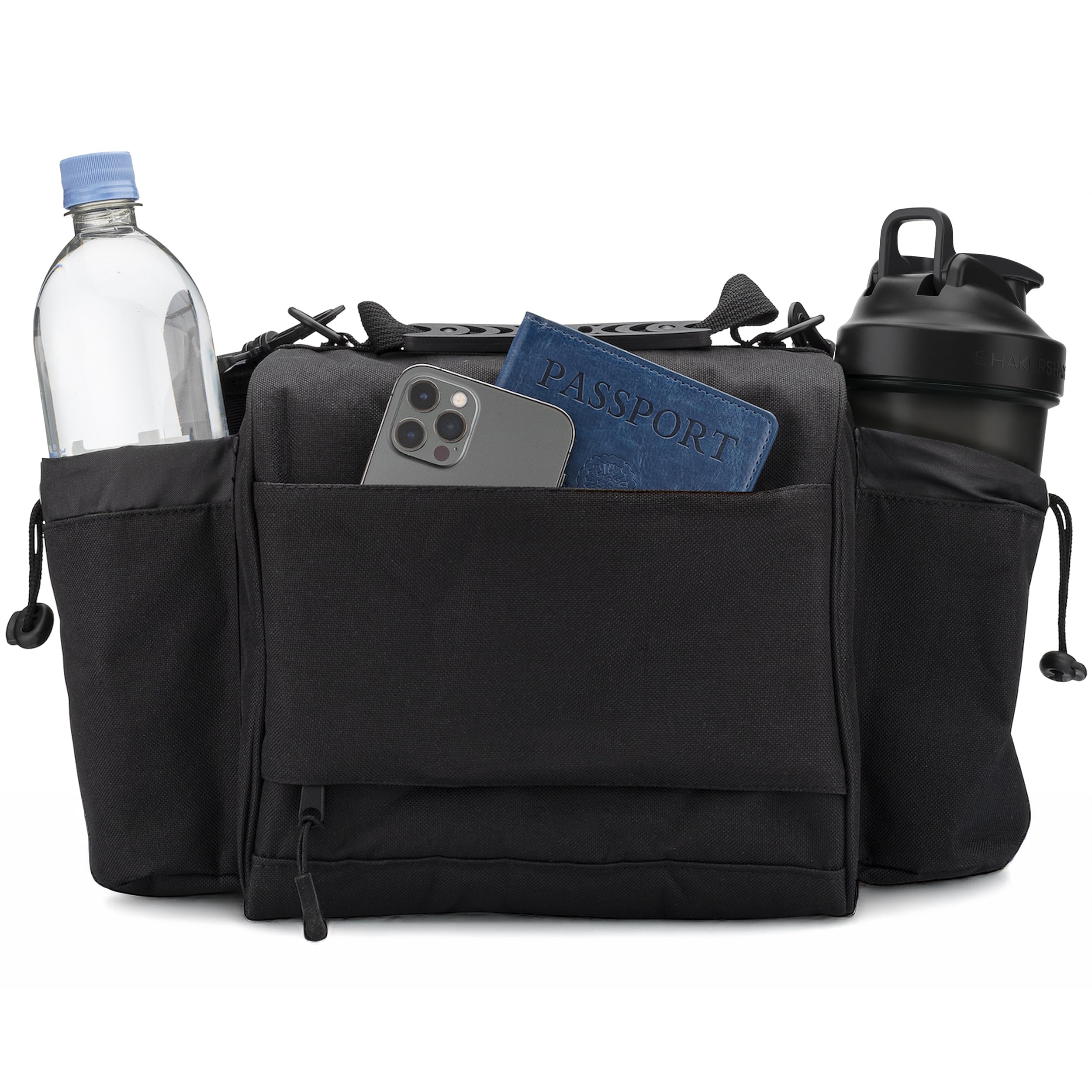 Hydra Cup 10-teilige isolierte Lunchbox mit Meal Prep Containern (schwarz) | Enthält 3 große 907.2 g Behälter, 793.8 g Shaker-Flasche, 2 Proteintrichter, Pillendose, 2 Kühlakkus, Gepäckgurt