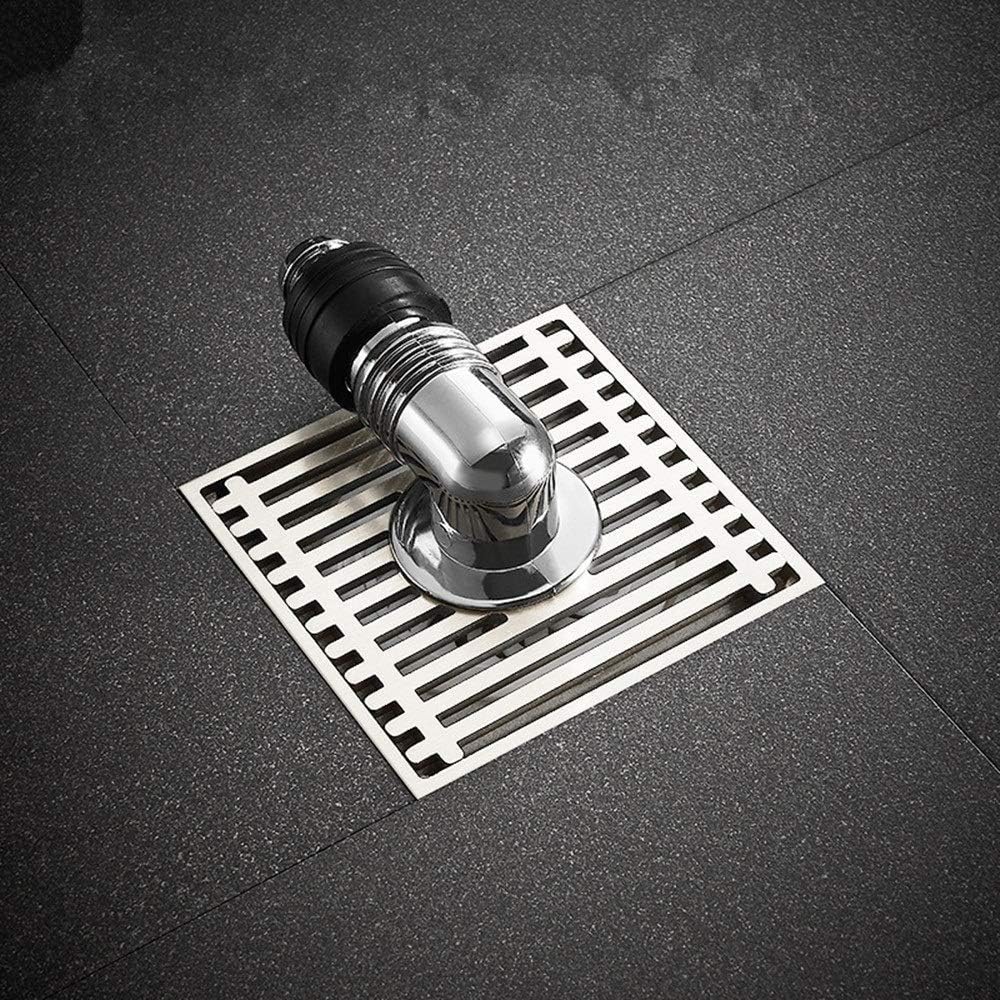 Square Drain Antique Copper Anti-Odor Hotel Bathroom Floor Cover Waste Gate Shower Drainer Bathroom Floor Drain Tile Shower Hair Catcher Anti-Odor(White-Fruit peach5)