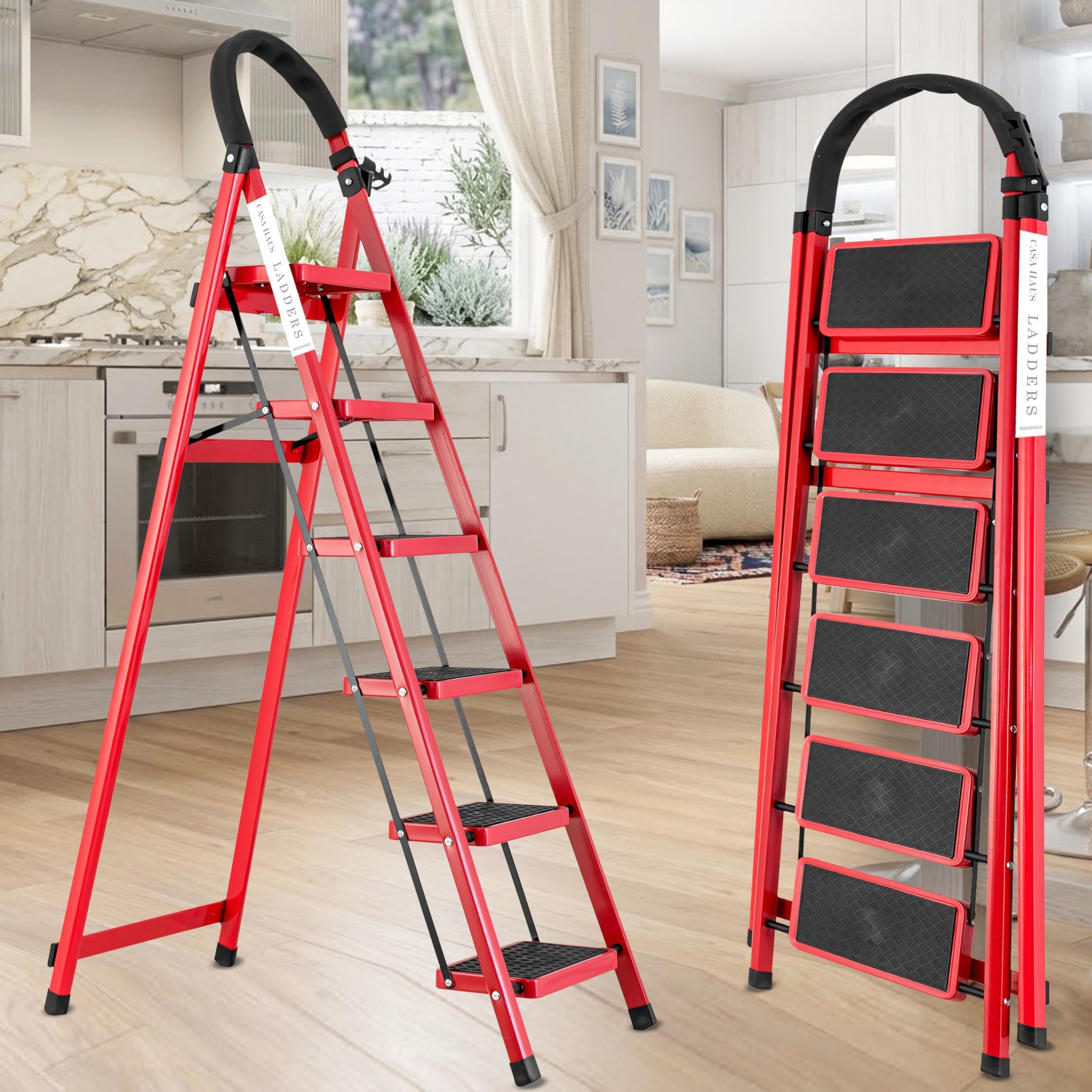 Casa Haus 6 Step Ladder - Heavy Duty & Foldable -25