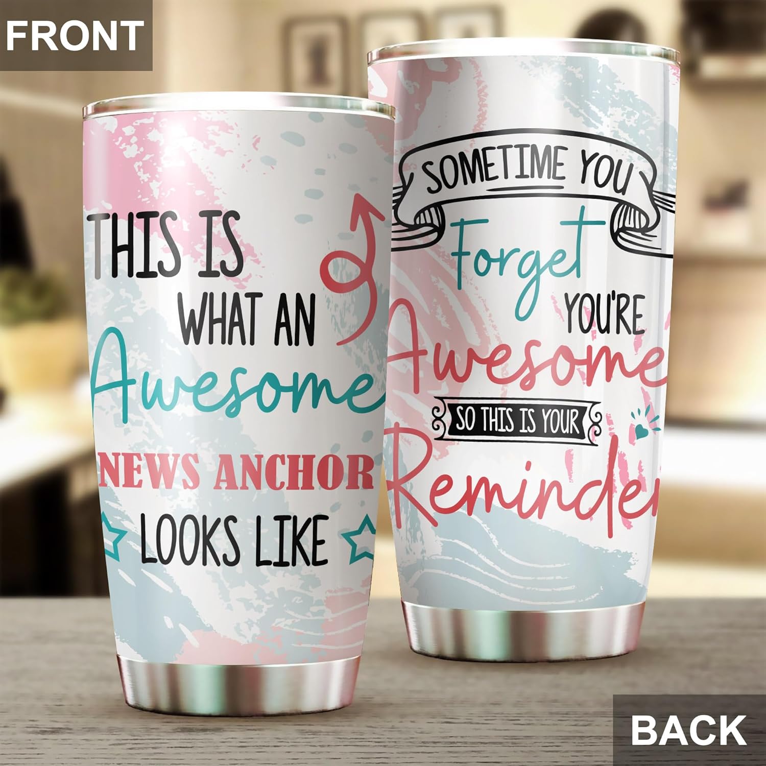 This Is What An Awesome News Anchor Tumbler Stainless Steel 20oz, Funny Gifts For Office Women Men Work Friend Coworker, Funny Driking Coffee Cup For Birthday Christmas