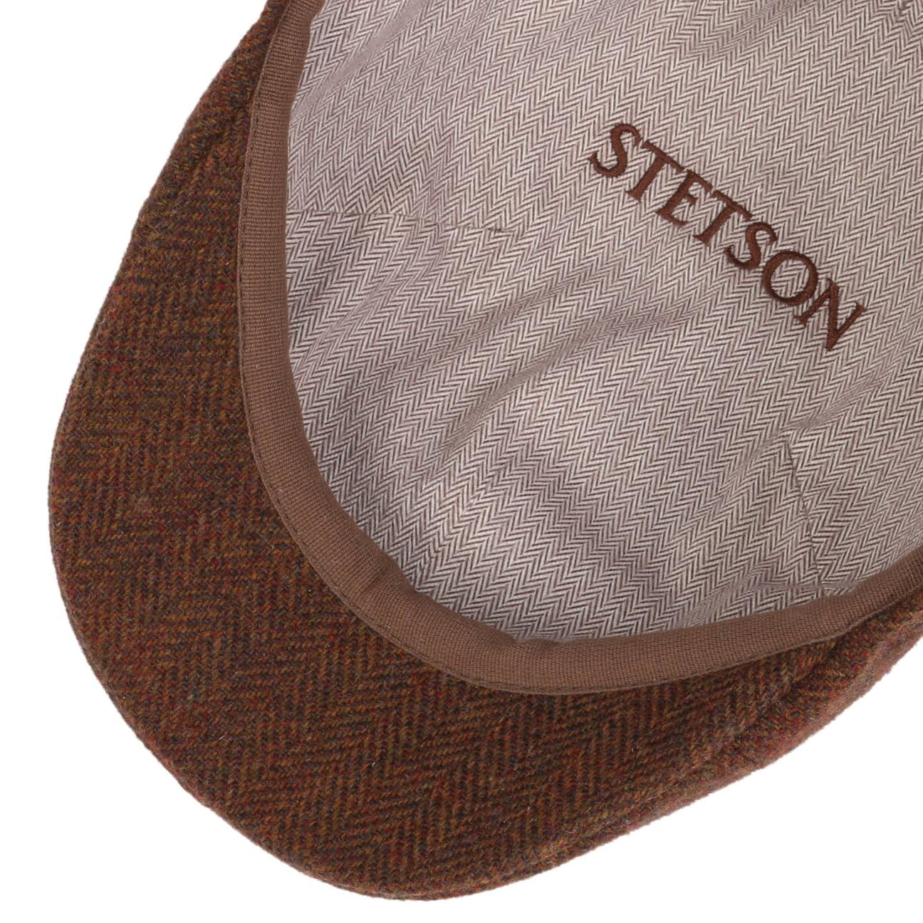 Stetson Berretto Texas Wool Herringbone Uomo - Made in The EU per l'inverno Lana con Visiere, Fodera Autunno-Inverno