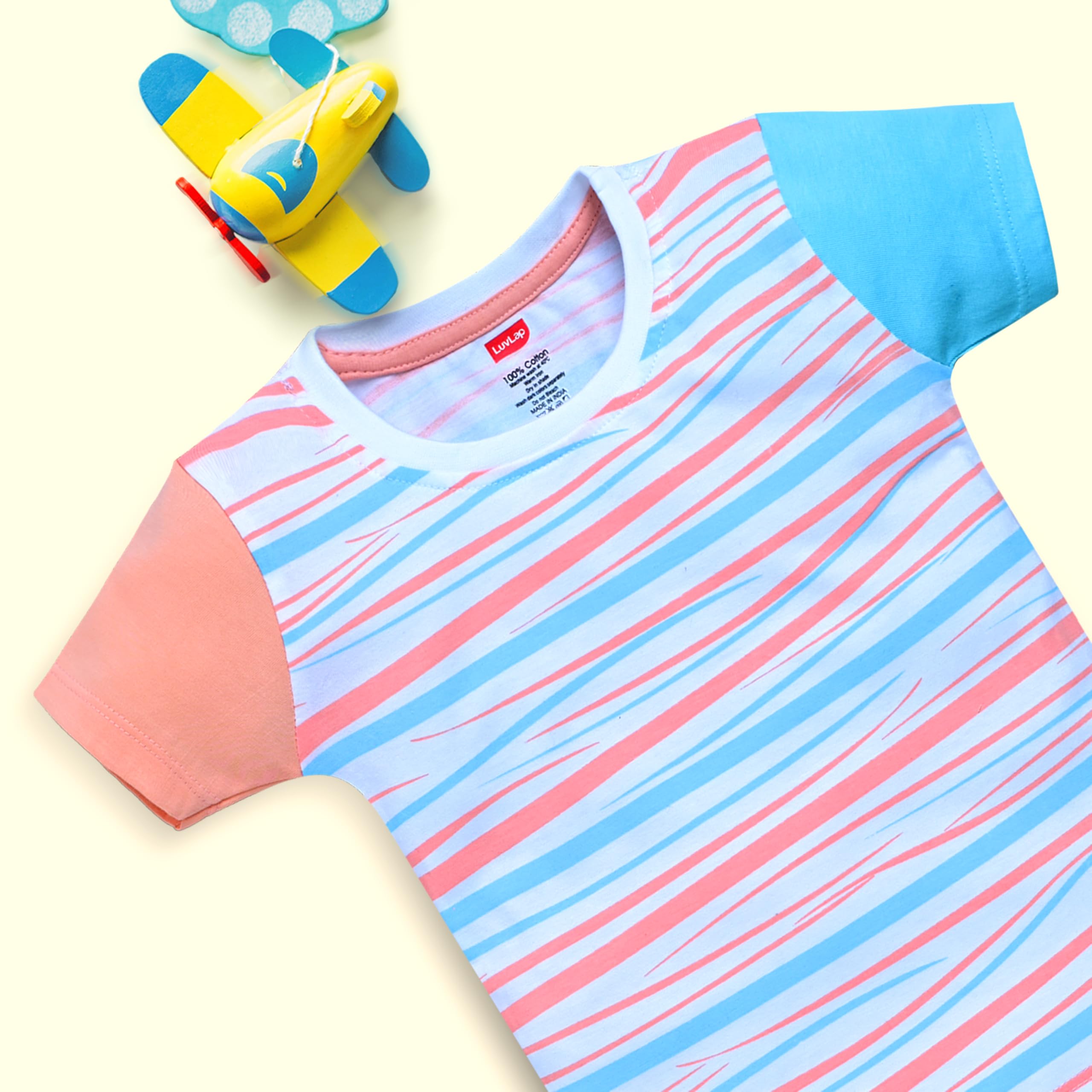 LuvLap Baby Boys Printed Regular Fit 100% Cotton Half Sleeves Boys T-Shirts And & Shorts Sets Pack Of 3,Royal Blue,White & Grey Melange,Xl (12 To 18 Months) - Image 7 thumbnail
