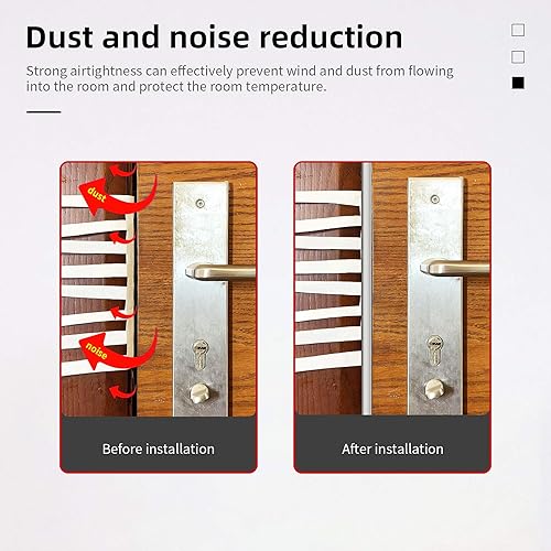 Miniatura 6 de Tira de sellado para puertasventanas, sellos de respaldo autoadhesivos para gran espacio, fácil de cortar a tamaño 1 (blanco, 26 pies)