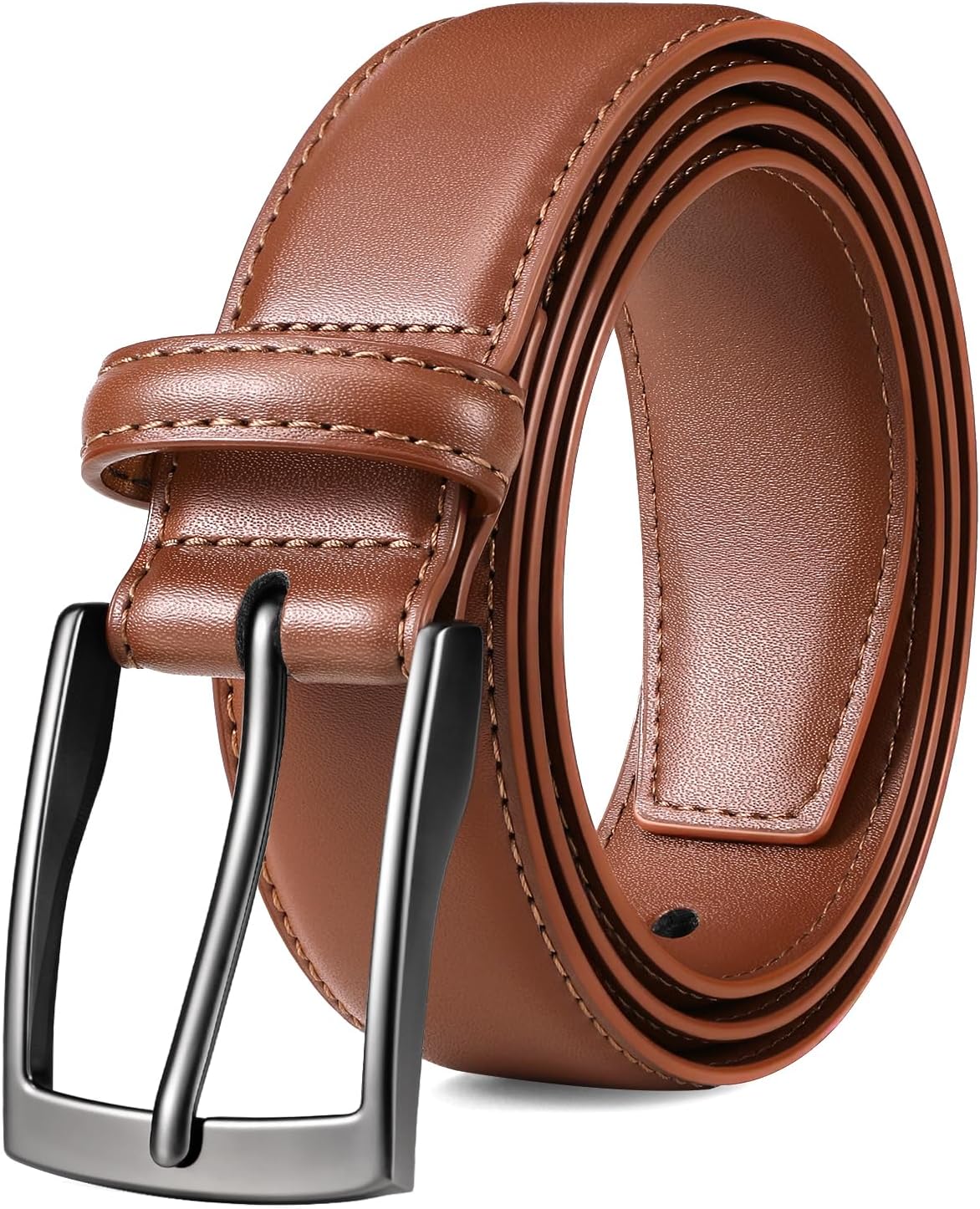 XZQTIVE Mens Suede Belt - 1 3/8" Genuine Leather Dress Belt for Jeans Dress Handmade Classic Every Day Belt