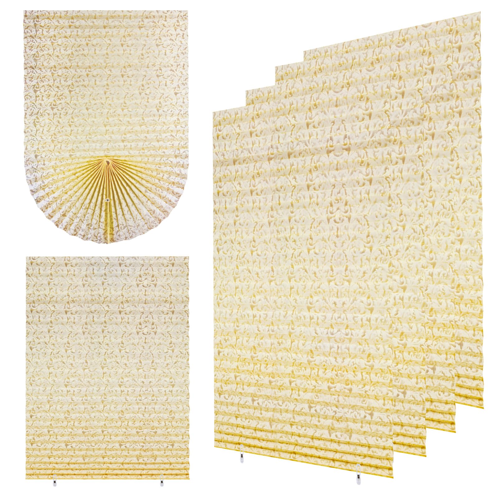 Dashuaige Beige,Light Filtering 4 Pack Stick-On Blackout Shades, Temporary No-Drill Paper Curtains For Bedroom, Bathroom And Home Use – Easy Fit, High Light Blocking (, 60W X 150H Cm)