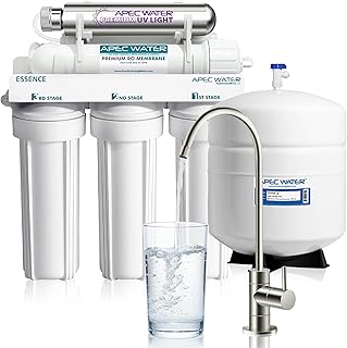 APEC Water Systems ROES-UV75-SS Top Tier Violet Sterilizer 75 GPD 6-Stage Ultra Safe Reverse Osmosis Drinking Water Filter...