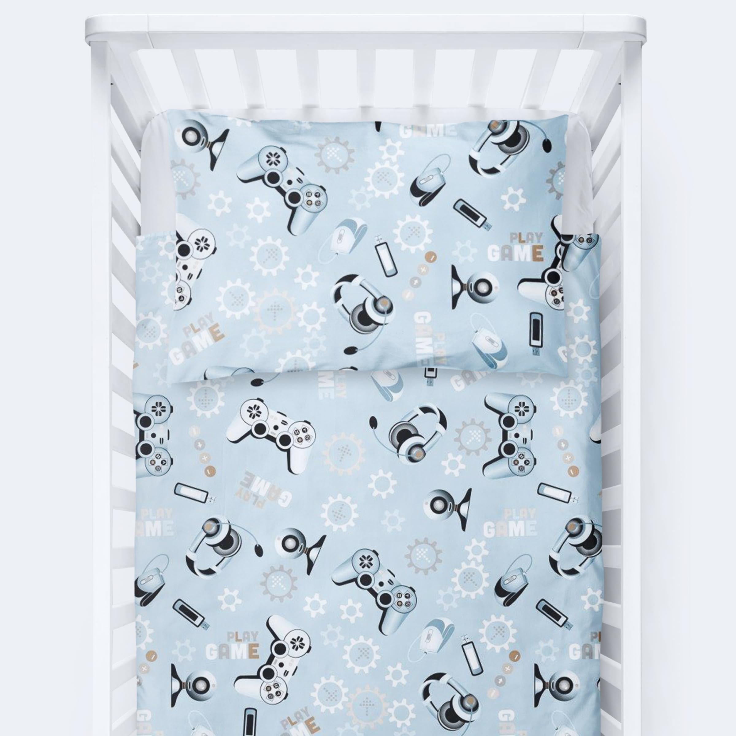 Baby Comfort 4 Piece Toddler Kids Cot Bed Set 120x90 cm Duvet Pillow Duvet Cover Pillowcase 12M+ (Foxes and rabbits) — view 14