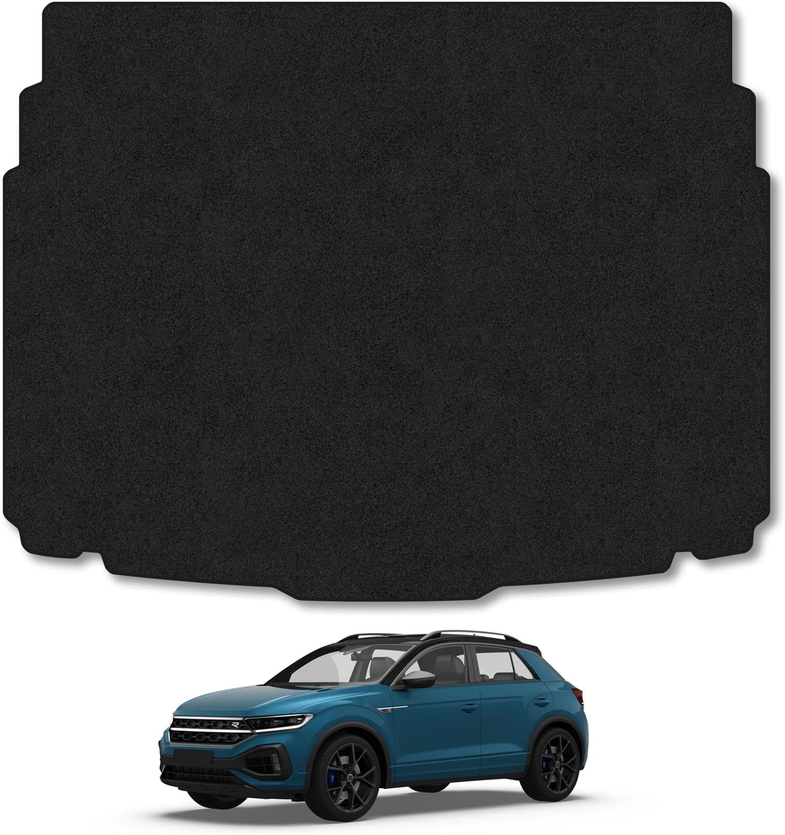Carpet Boot Liner Compatible with VW T-Roc (2017+) Tailored Fit Carpet 550gsm Protector Boot Mat, Anti-Slip, Durable and Water-Resistant Easy Clean Custom Fit Dog Friendly Car Mat Co