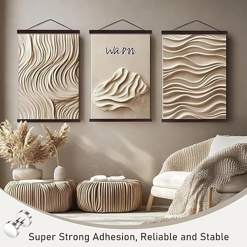 Miniatura 6 de Póster magnético con marco para colgar, marco de madera ligera, lienzo impreso, póster con varios diseños.