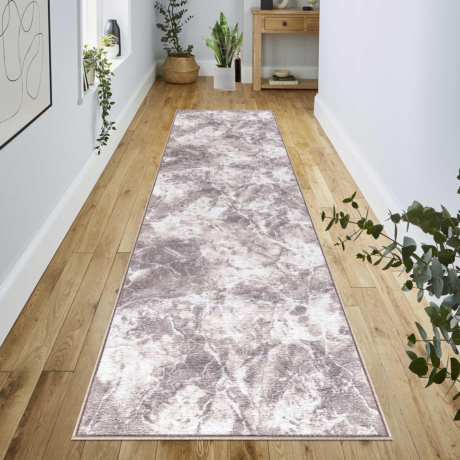 renoazul® Carpet Runners for Hallways Non-Slip Long & Wide Heavy-Duty Plain | 80 x 300 cm Super Absorbent Indoor Stair Carpet and Kitchen Anti-slip Floor Mats - Greeky Rug - Grey & Black — view 167