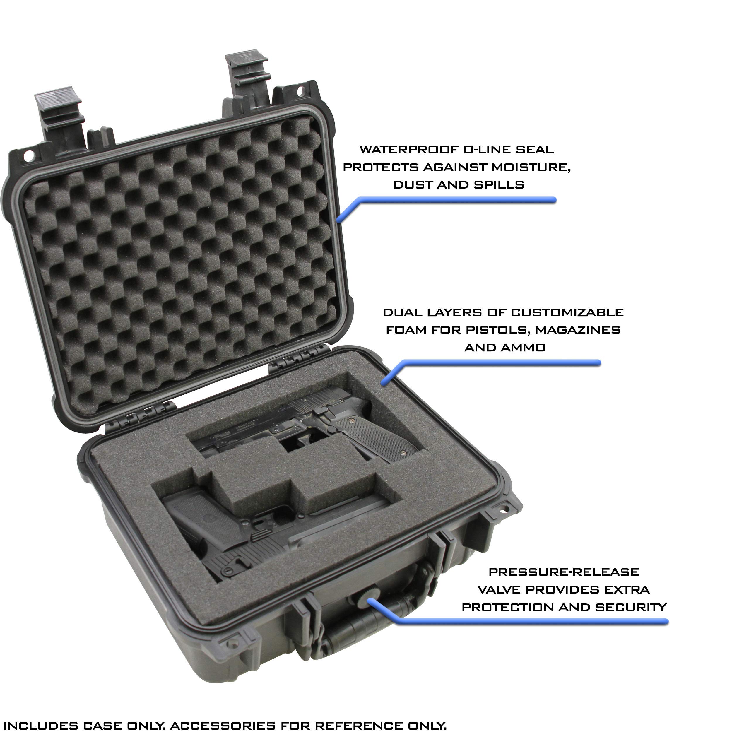 Buy CASEMATIX 13" Two Gun Hard Case for 2 Handguns Waterproof