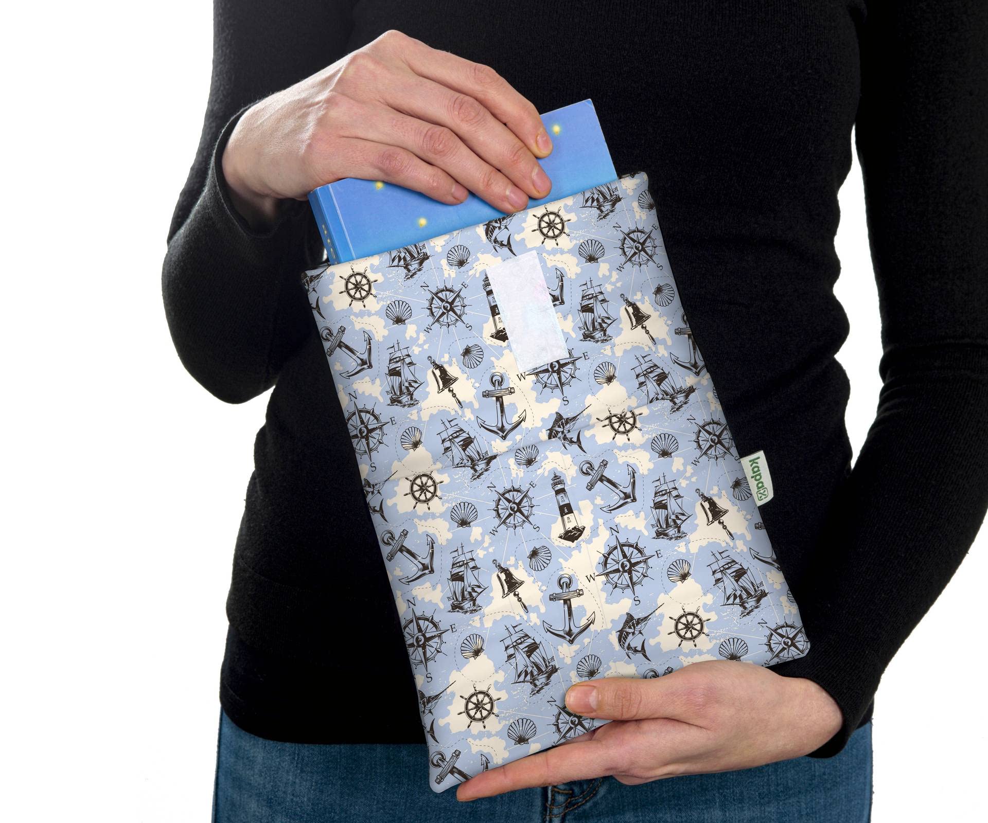 Pochette De Livre Kapax - Housse Protectrice Tissu Imperméable Lavable Cactus - Format M