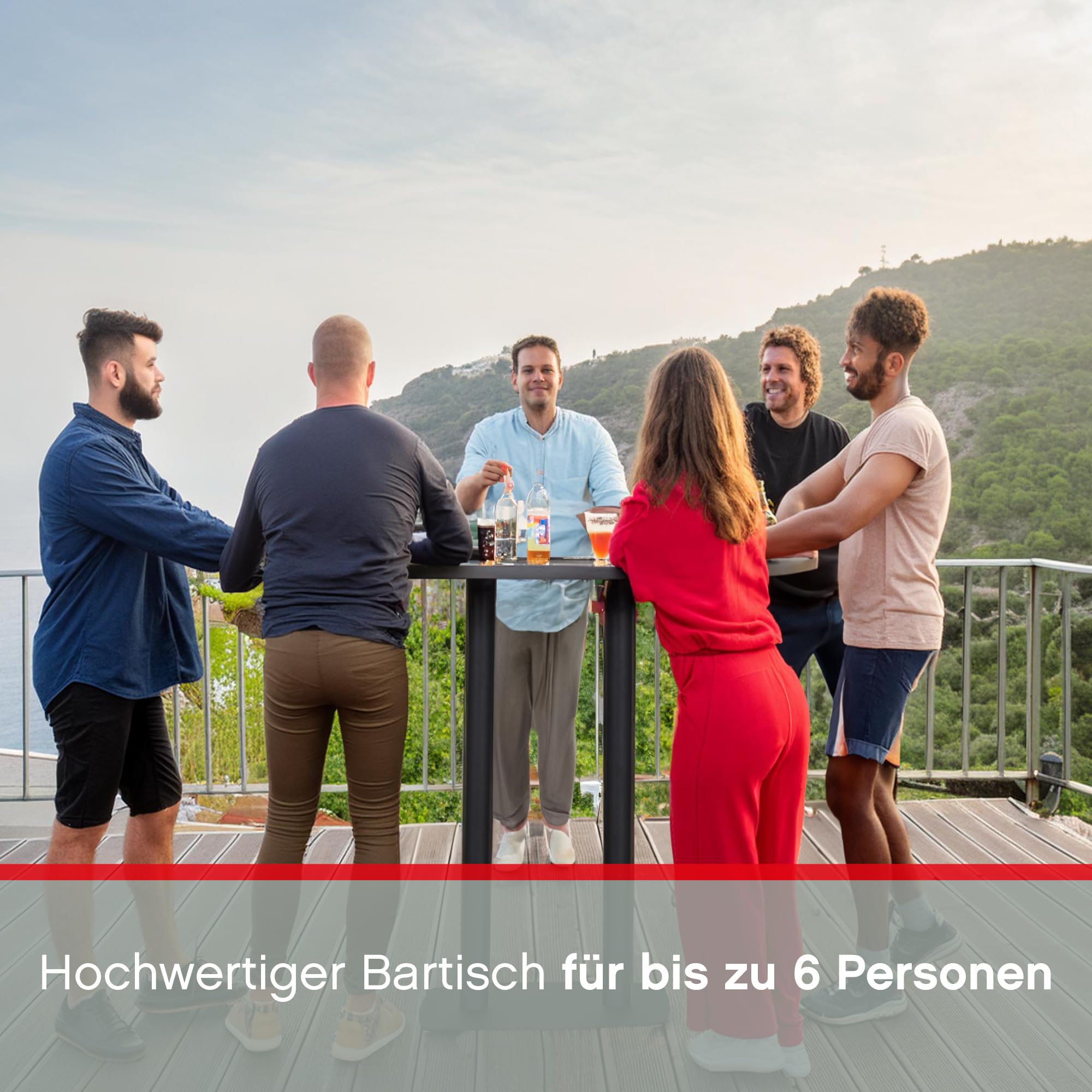 UNO Bartisch 120 x 65 x 105 cm Keramik Tischplatte Schwarz, Küchentisch, Küchentresen, rechteckiger Stehtisch, Säulengestell Eisen, UV Beständig, Fleckenresistent, pflegeleicht