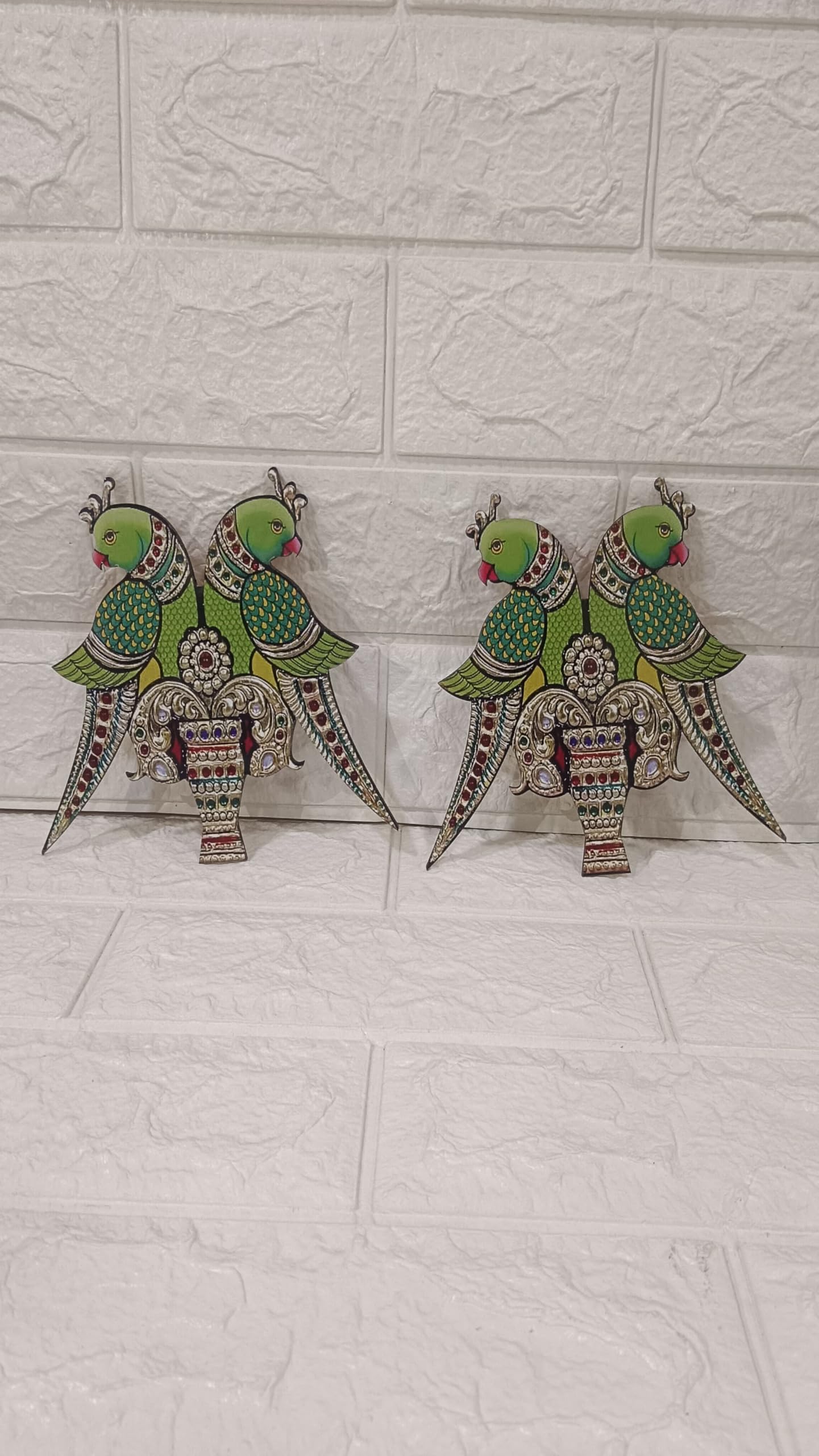 Sellpluscrafts MDF Decorative Parrot Pair Wall Accent | Art & Decoration | MDF Craft Cutout – DIY Decor | MDF Wooden Craft Board (Parrot) (Pack of 2)-image-46