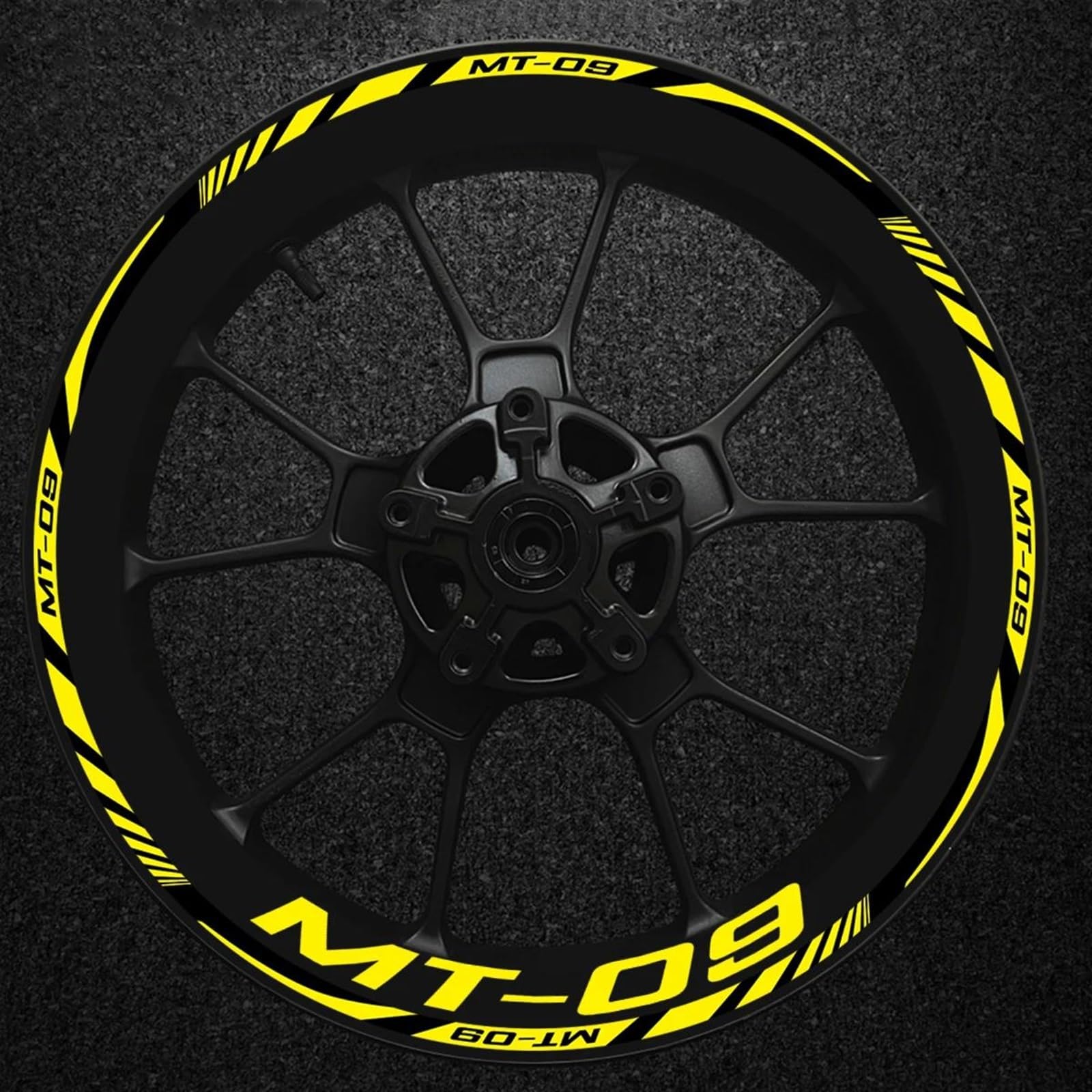 Reifenmodifikation, Motorradfelgenaufkleber, Radfolienrand, Reflektierende Aufkleber Für Yamaha MT09 MT-09 2017-2022(Yellow Set)