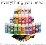 Apple Barrel Art Lessons Ensemble de peinture et de brosse, 34 Pc Kit incluant 23 2 - Oui, oui. Apple Barrel Couleurs de peinture acrylique, 1 2 bouteille de Mod Podge Matte, 10 FolkArt Des pinceaux, 6 Leçons vidéo et plus encore
